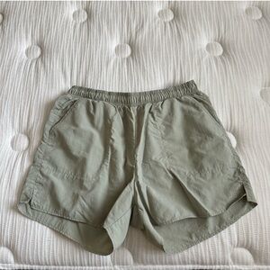Alo Yoga Alumni Shorts in Sage Green Color